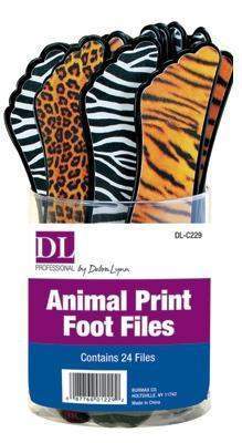 DL Professional-Supply-DL Pro - Animal Print Foot Files 24pc Container - Cheetah, Tiger, and Zebra